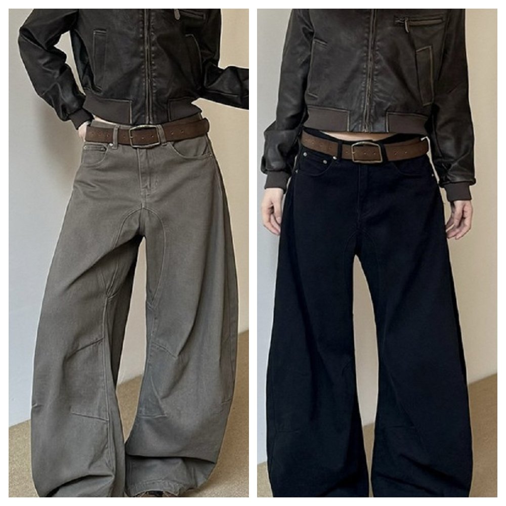 【ASister 小姊姊】AS2469#男女裝｜休閒褲☆顯瘦彎刀褲/西裝寬褲(2色 S-3XL)