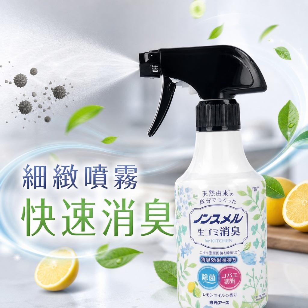 日本 白元 異味剋星消臭噴霧 清新檸檬香 300ml