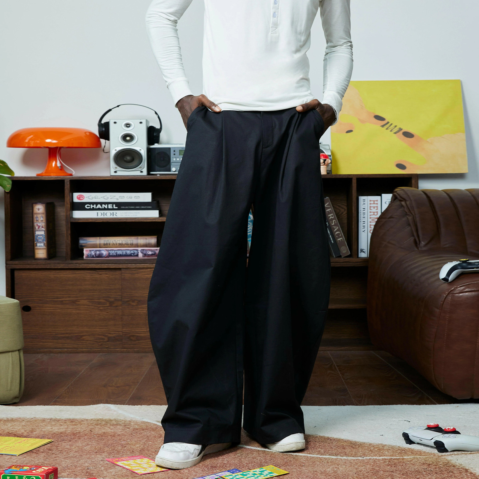 PUSH PUSH PP KHAKI PANTS 寬褲 闊腿 廓形 卡其長褲 寬鬆 休閒 長褲 彎刀褲