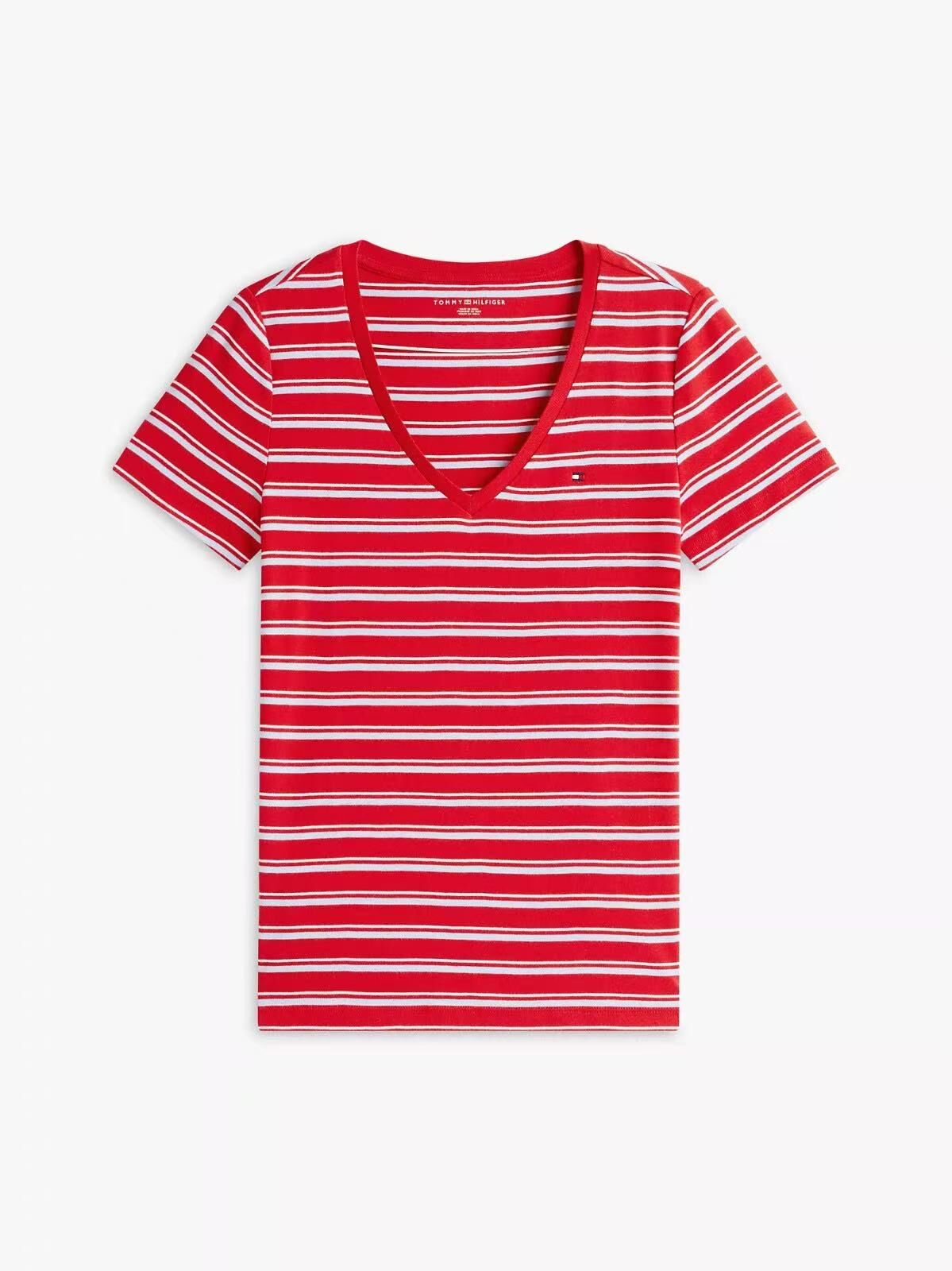 【預購】Tommy Hilfiger H051336 女裝V領間條上衣