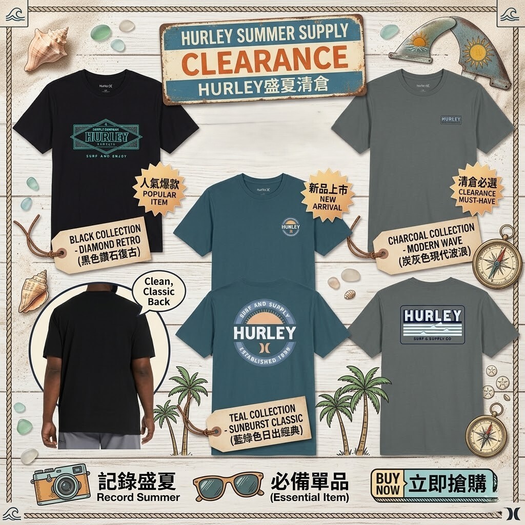 【預購】Hurley H051303 男士印花 T 恤