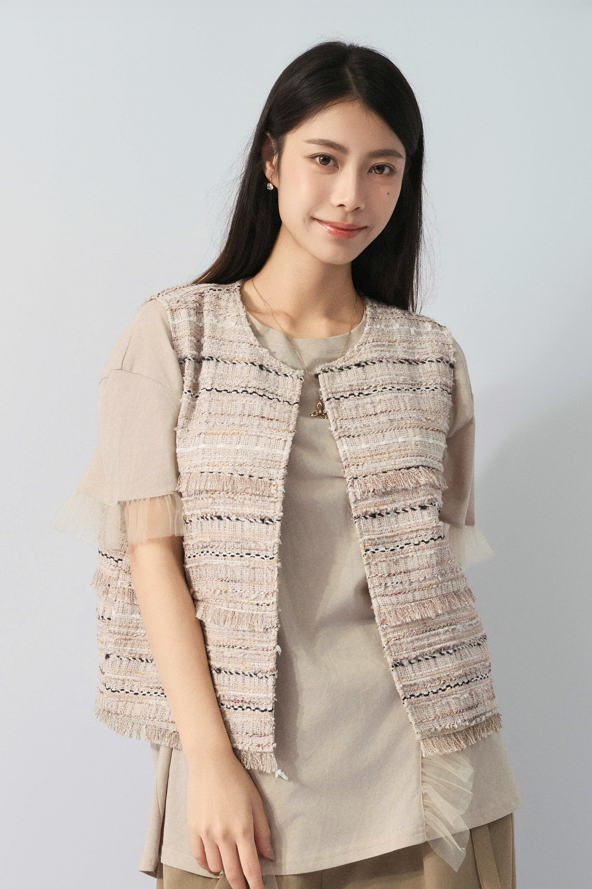蘇蘇閃線tweed背心外套 (預購產品）