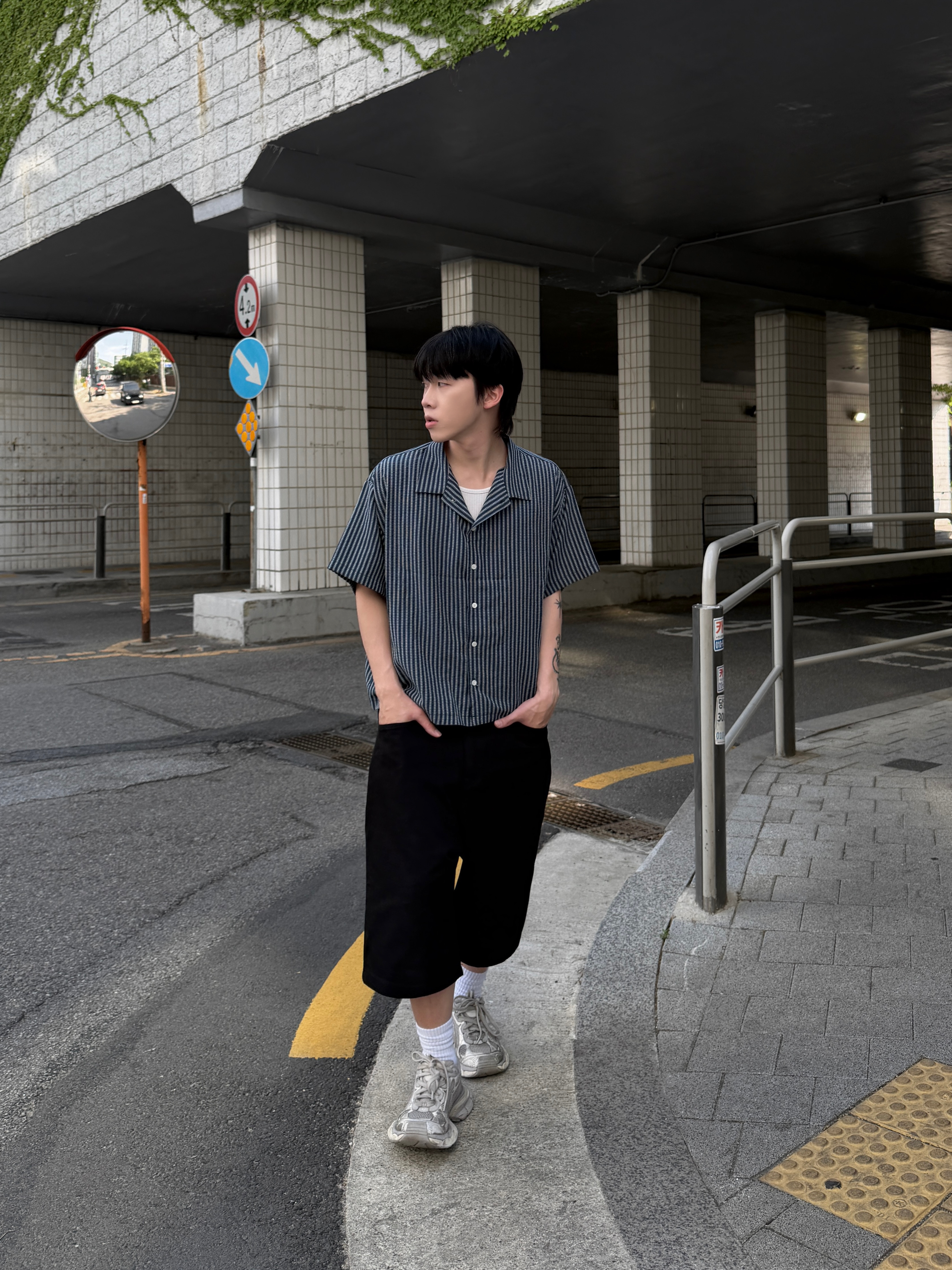 百慕達 重磅斜紋布 寬鬆短褲