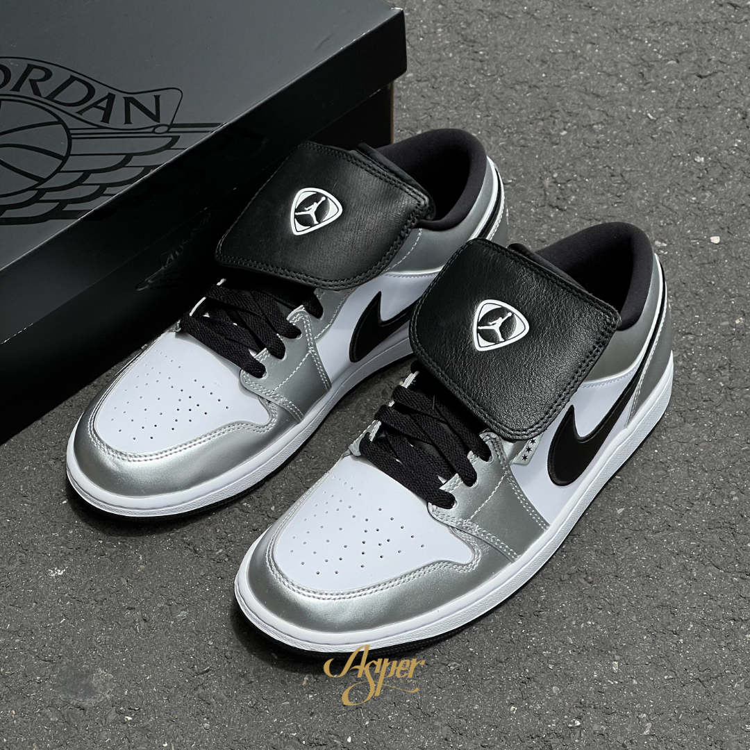 【官網限定】Jordan 1 Low SE "Tiempo" 銀白 翻蓋鞋舌 男鞋 IR2278-100 V