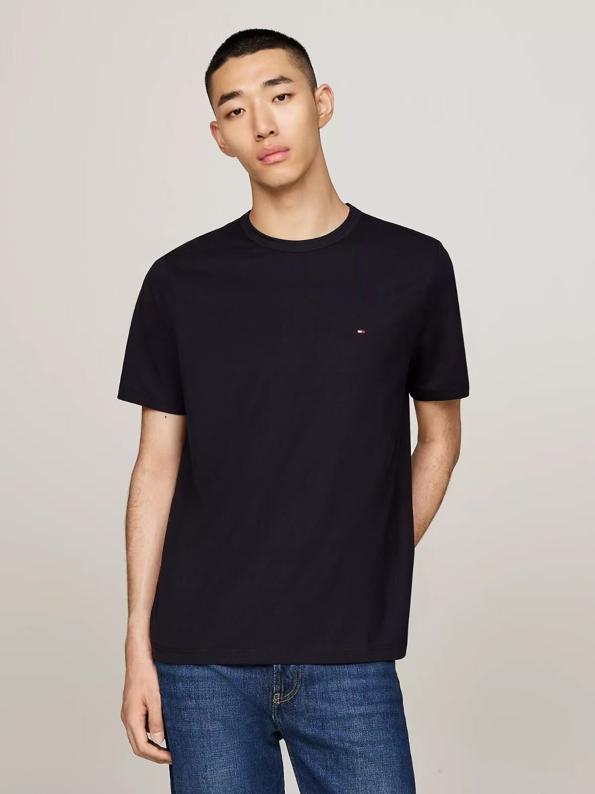 【預購】Tommy Hilfiger H051349 男裝海軍藍色Solid Tech 短袖上衣
