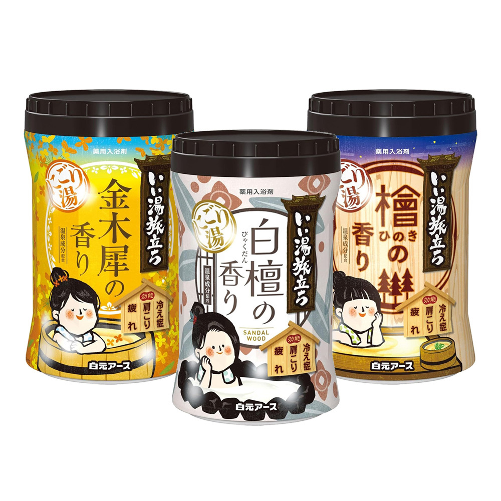 日本白元 EARTH 溫泉入浴劑 600g  檜木香 / 金木犀香 / 白檀香
