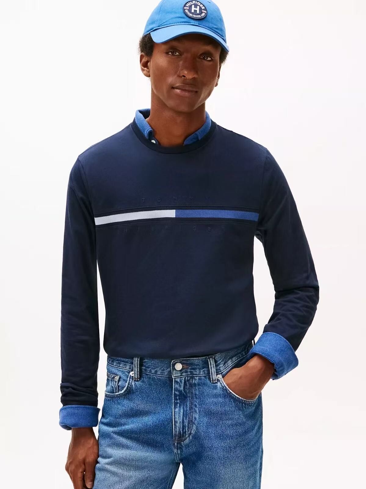 【預購】Tommy Hilfiger H051355 男裝Tonal Flag Logo 長袖上衣