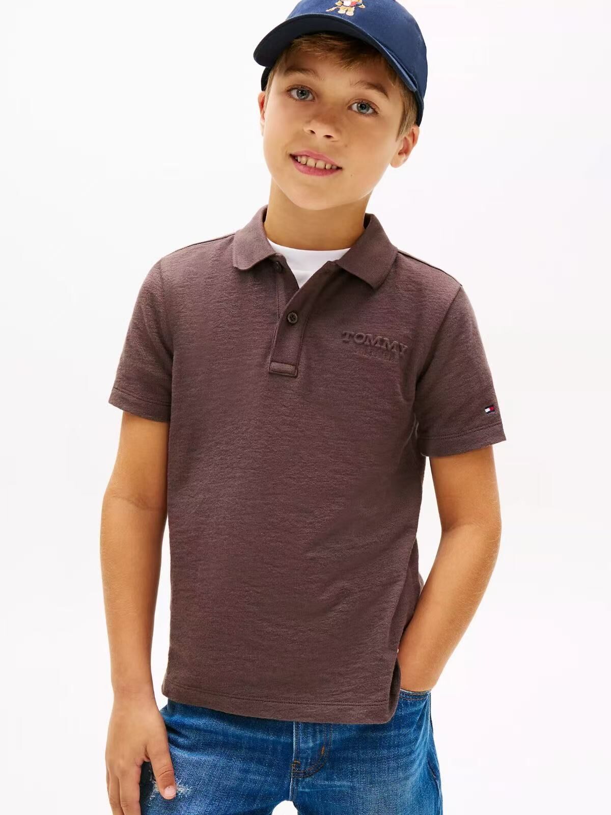【預購】Tommy Hilfiger H051358 男童Polo 短袖上衣（ 黑胡桃木色 ）