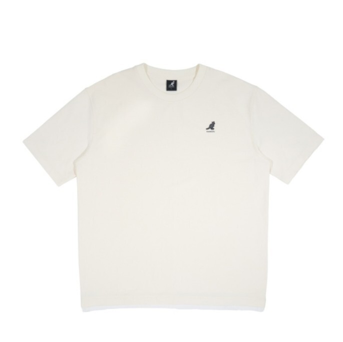 KANGOL 短T 米白 假兩件 袋鼠 短袖 上衣 中性 6525101801