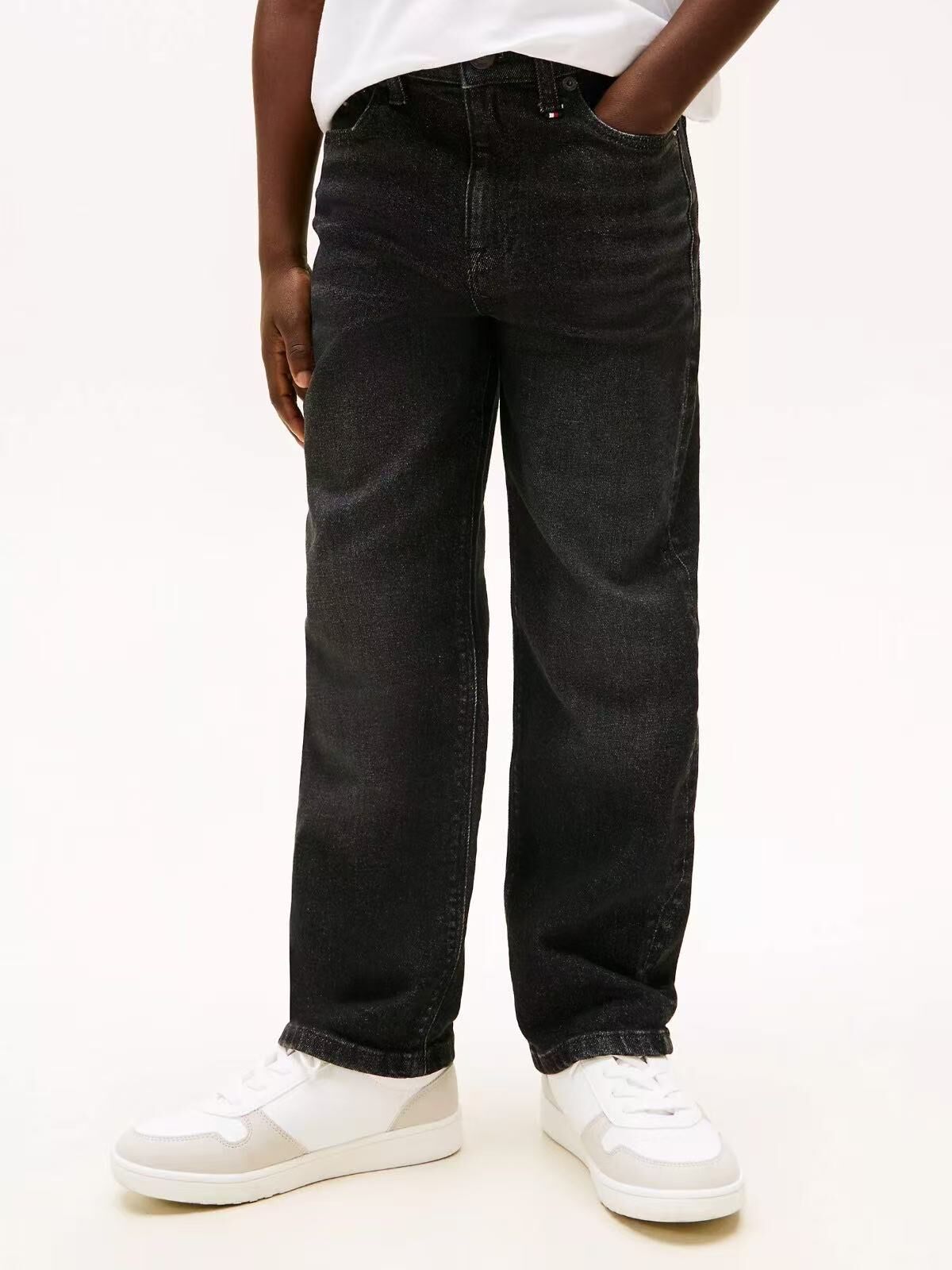 【預購】Tommy Hilfiger H051360 男童黑色牛仔長褲