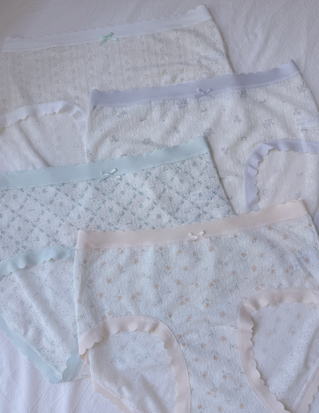 ＊透氣薄棉質＊THE FLORAL BLOOM COTTON PANTIES SET (4PCS) 260512