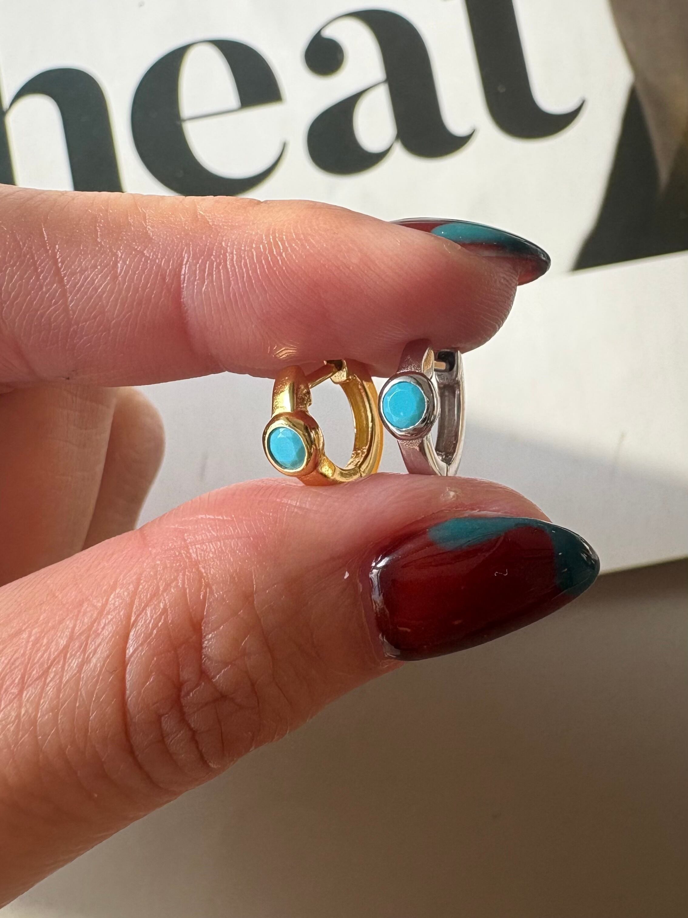 turquoise hoop pierce
