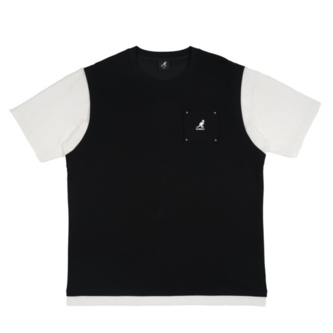 KANGOL 黑 中性 假兩件 圓領短T 短袖 6525102220