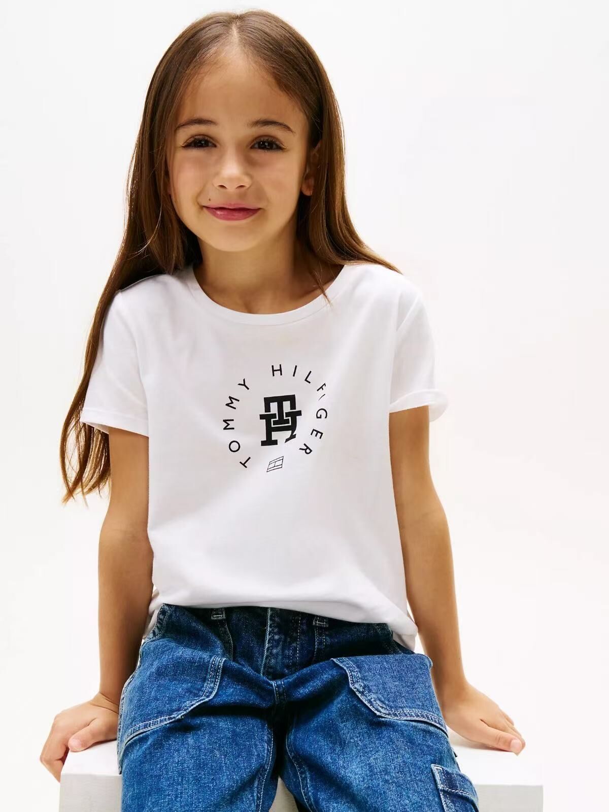 【預購】Tommy Hilfiger H051365 女童LOGO短袖上衣