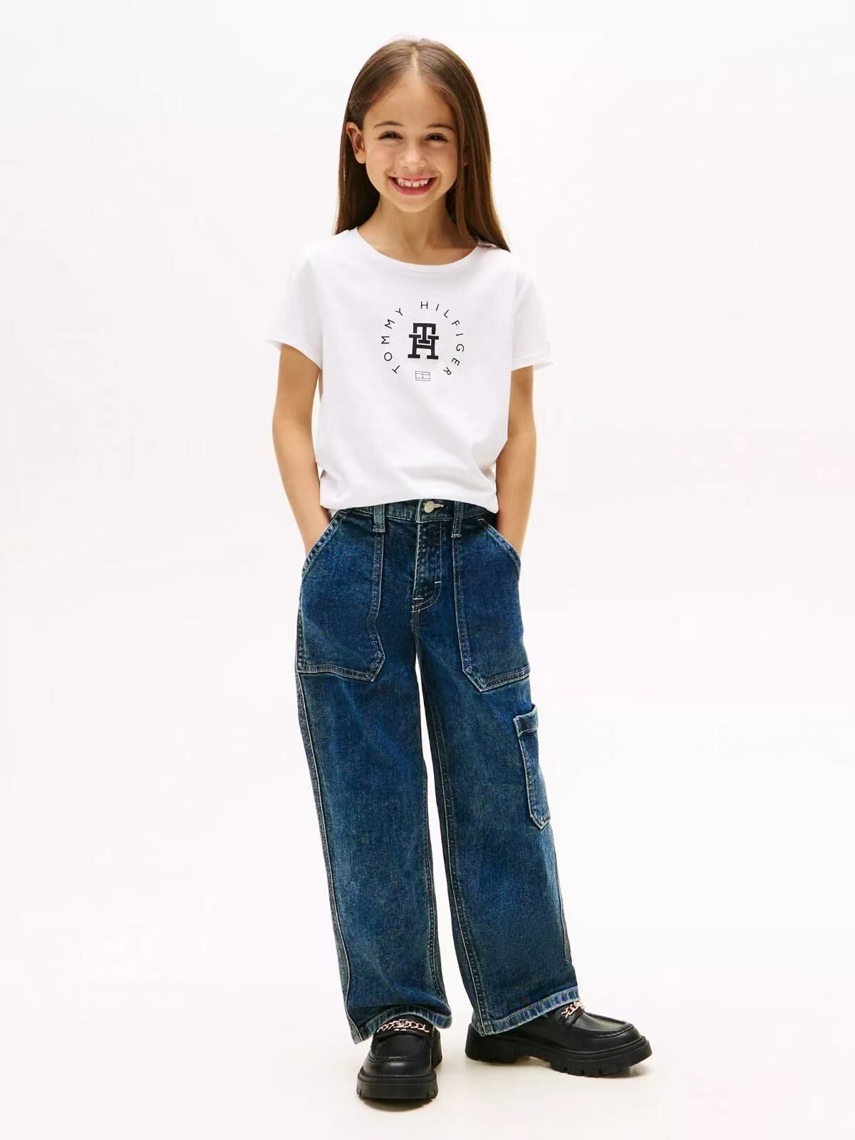 【預購】Tommy Hilfiger H051365 女童LOGO短袖上衣