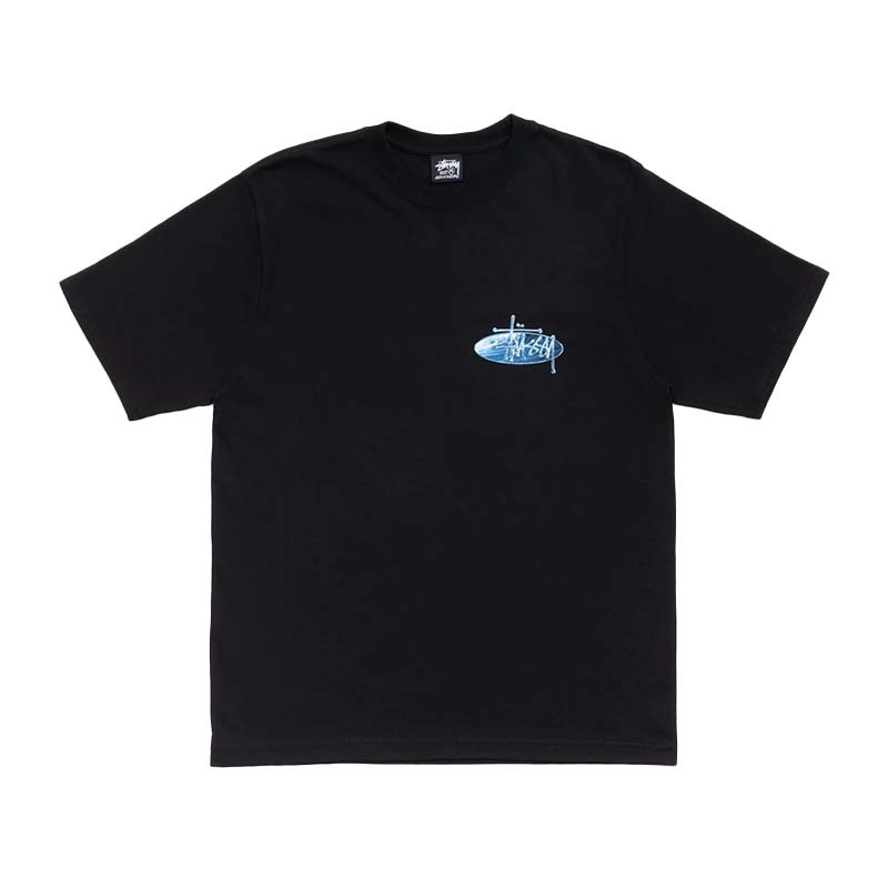 Stussy Wave Oval Tee 水銀海浪 短袖 黑色 1905181-BK [台灣現貨]