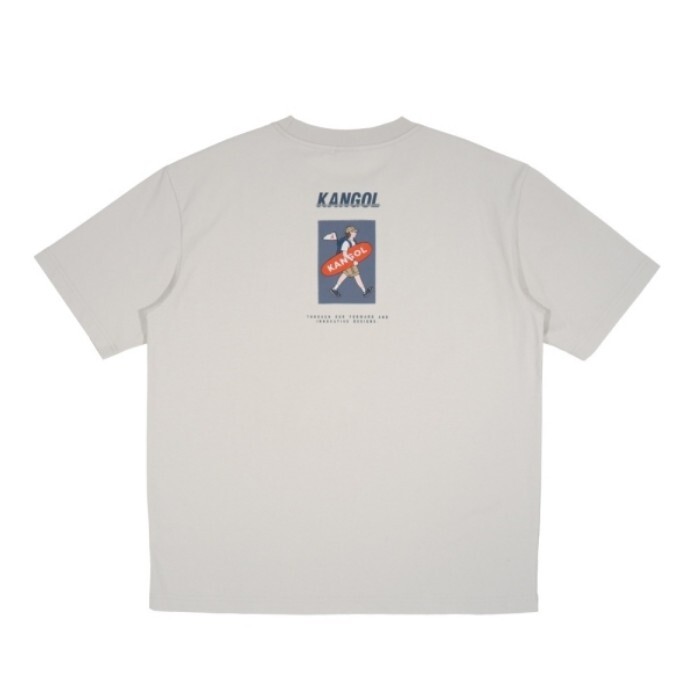 KANGOL 短袖 灰 趣味人物 滑板圖 短T 中性 6525102309