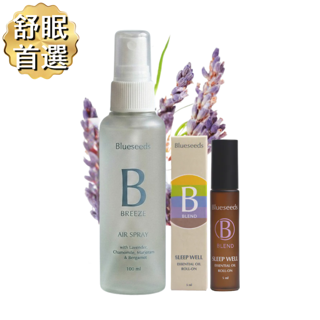 【舒眠首選】舒眠空間香氛精油噴霧 100ml + 舒眠複方滾珠精油 5ml｜薰衣草與洋甘菊