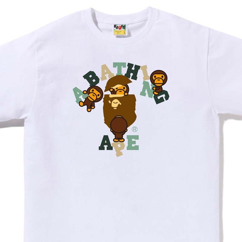 BAPE Colors College Milo Tee 猿人 字母 短袖 白色 RAY-38 [台灣現貨]