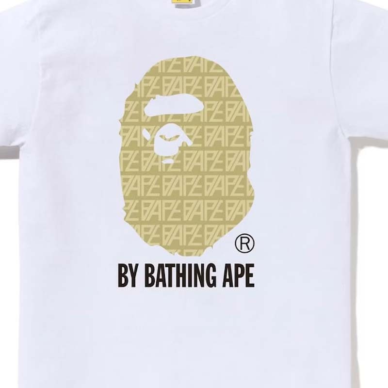 BAPE Logo Monogram By Bathing Ape Tee 猿人 滿版字母 短袖 白色 RAY-26 [台灣現貨]