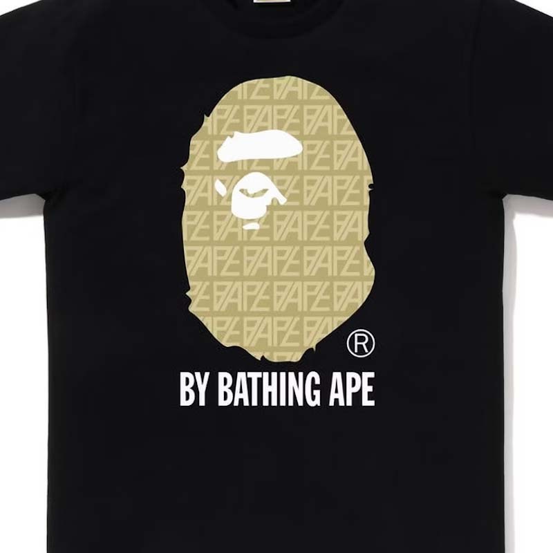 BAPE 1st Camo Crazy Sta College Tee 猿人 迷彩 流星字母 短袖 黑色 RAY-27 [台灣現貨]