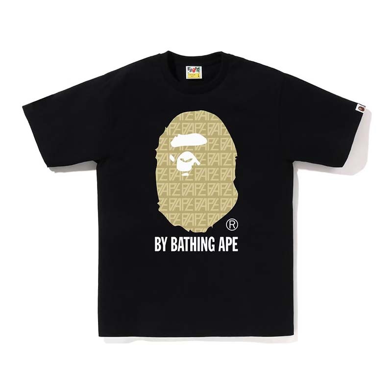 BAPE 1st Camo Crazy Sta College Tee 猿人 迷彩 流星字母 短袖 黑色 RAY-27 [台灣現貨]