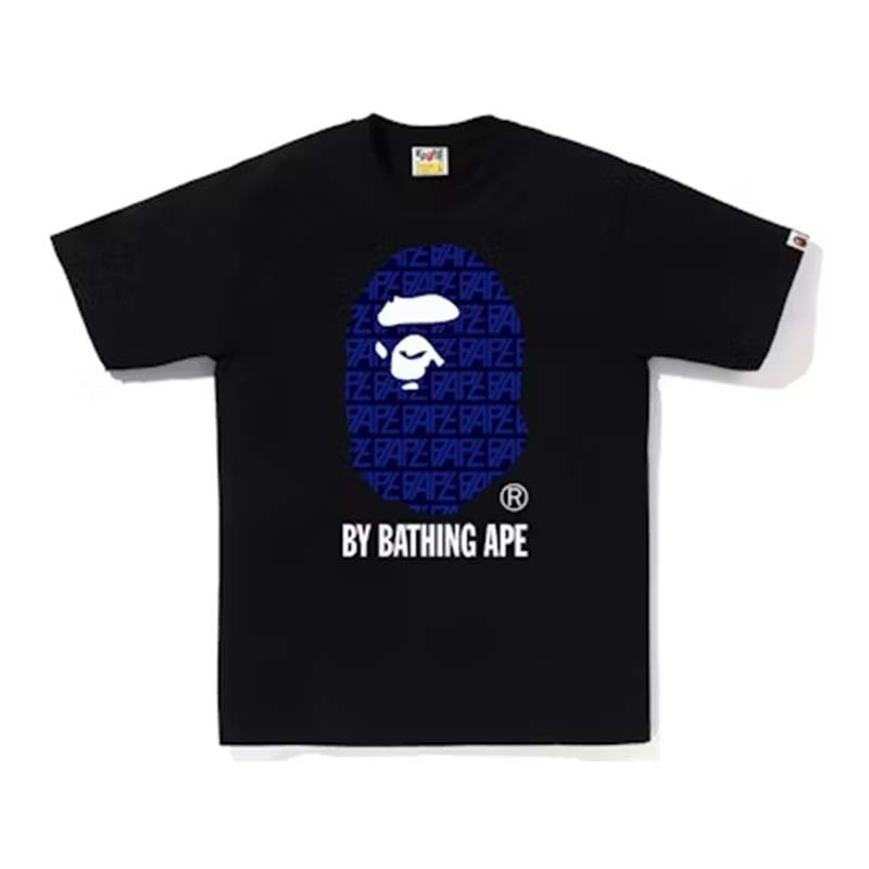 BAPE 1st Camo Crazy Sta College Tee 猿人 迷彩 流星字母 短袖 黑色 RAY-31 [台灣現貨]