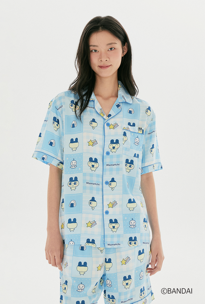 SPAO Tamagotchi Y2K Patchwork Pajama (Blue)