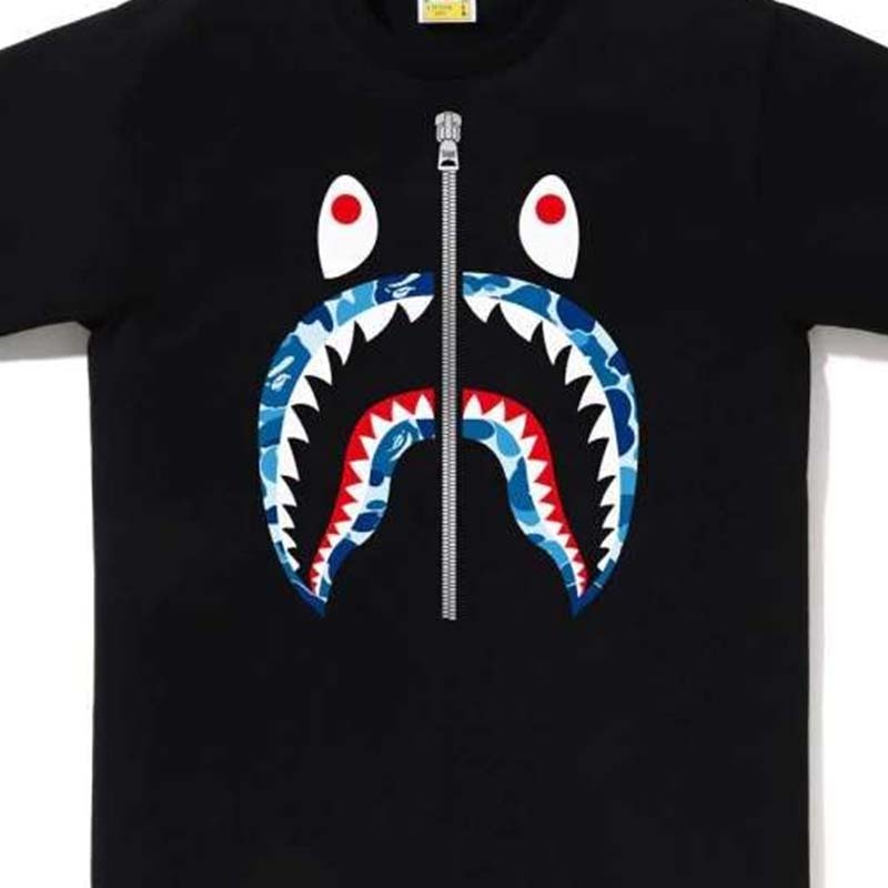 BAPE Abc Camo Shark Tee 鯊魚 藍迷彩 短袖 黑色 RAY-33 [台灣現貨]