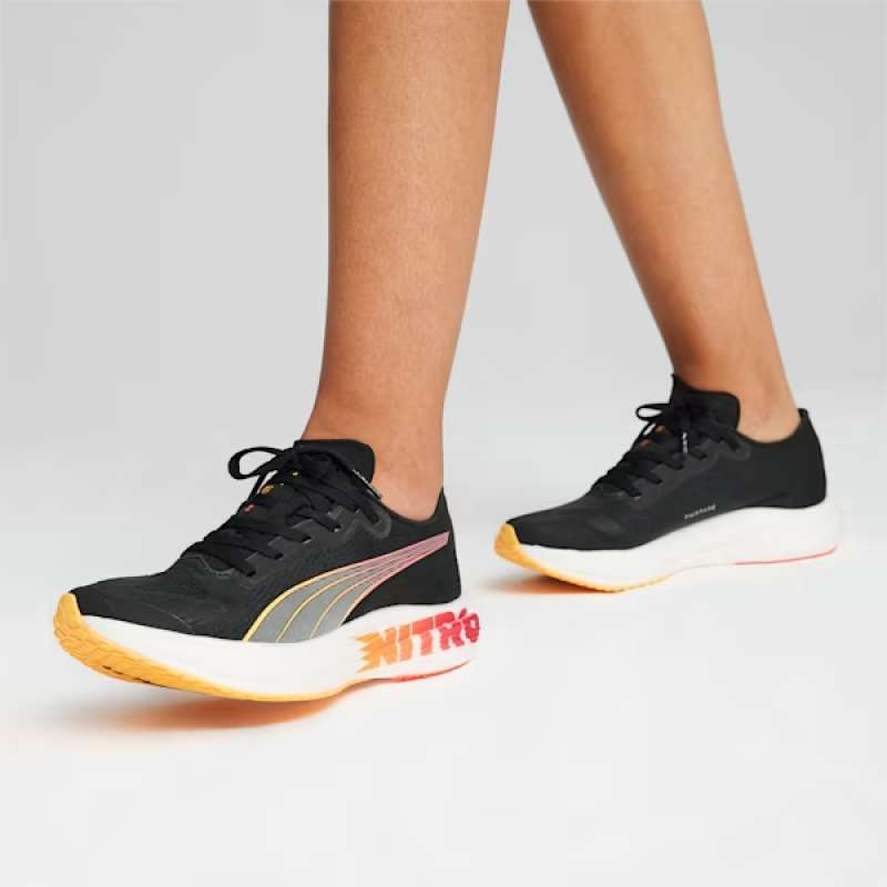PUMA 慢跑鞋 DEVIATE NITRO ELITE 2 黑橘 碳板 運動鞋 女 30969601
