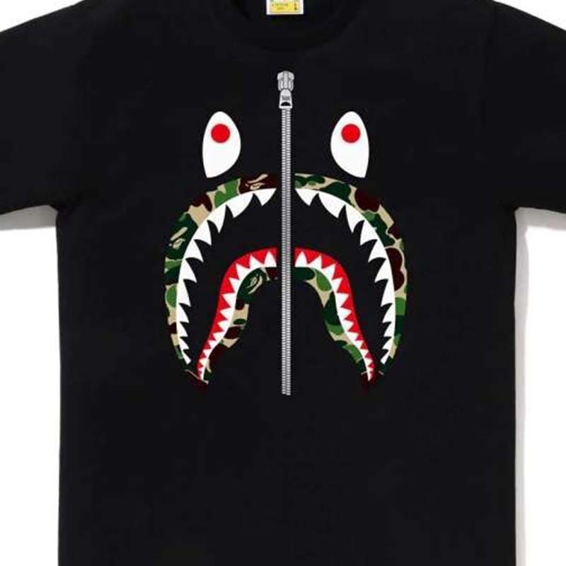BAPE Abc Camo Shark Tee 鯊魚 綠迷彩 短袖 黑色 RAY-34 [台灣現貨]