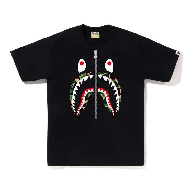 BAPE Abc Camo Shark Tee 鯊魚 綠迷彩 短袖 黑色 RAY-34 [台灣現貨]
