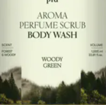 [S] PLU WOODY GREEN AROMA PERFUME SCRUB BODY WASH, 8809237072352 (SPLU50)