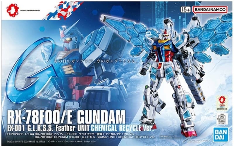 BANDAI 代理版 組裝模型 RX-78F00/E 鋼彈 EX-001 玻璃之翼裝備 CHEMICAL RECYCLE Ver.