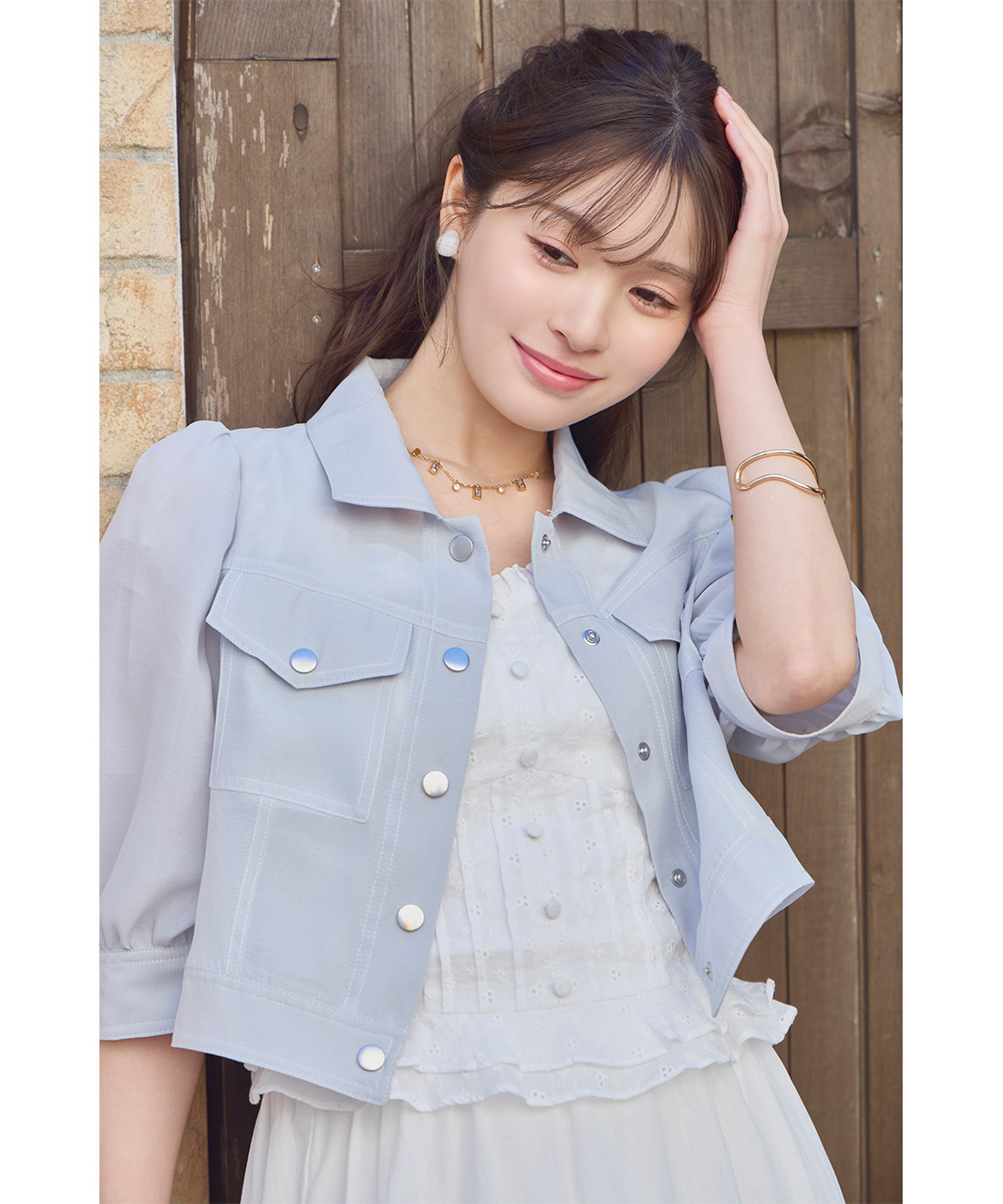 [預購] LILLIAN CARAT 車線透膚短版西裝外套<預約6月中出貨>