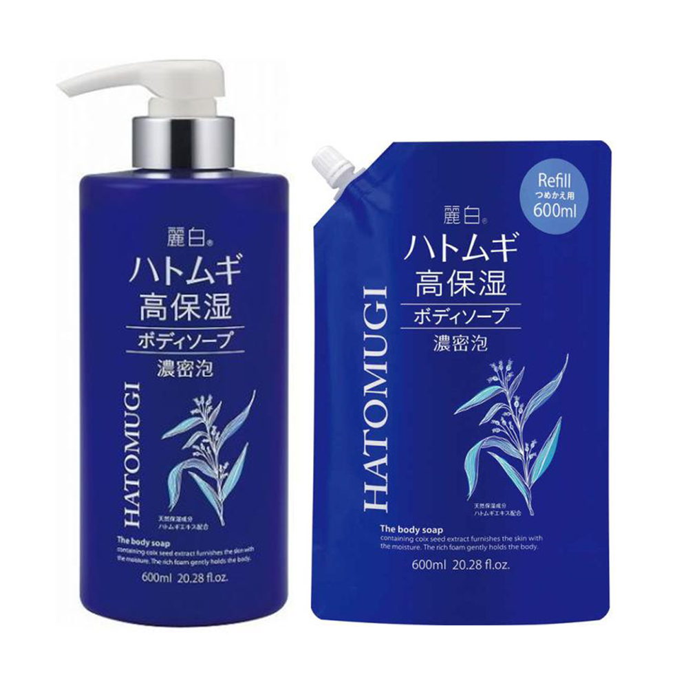 【日本KUMANO熊野】麗白薏仁高保濕沐浴乳 瓶裝600ml / 補充包600ml