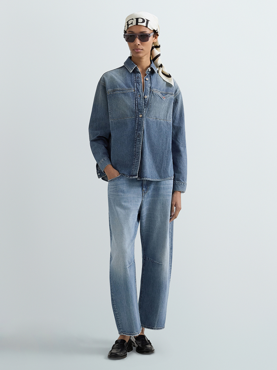 Oversized 長袖丹寧牛仔襯衫