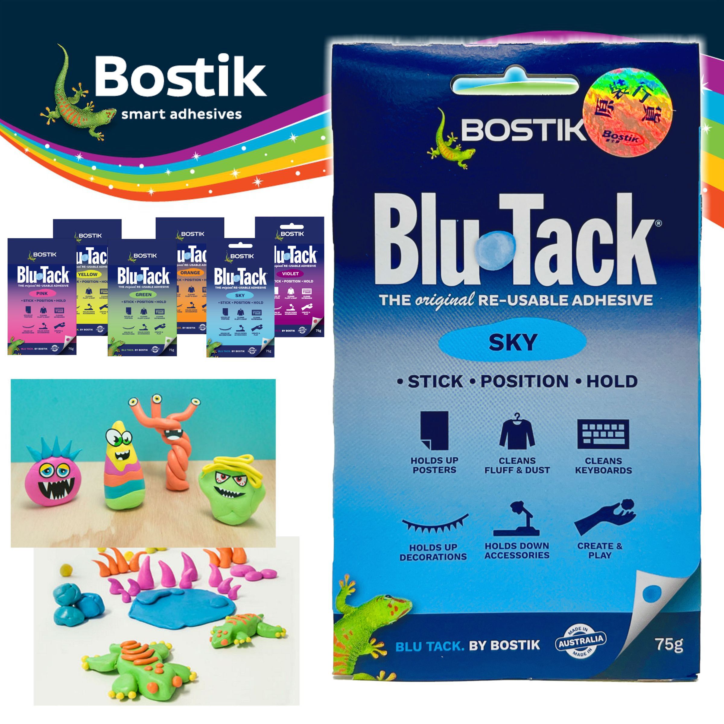 Bostik Blu Tack® 多用途彩寶貼, 天藍色(75克)《香港行貨》