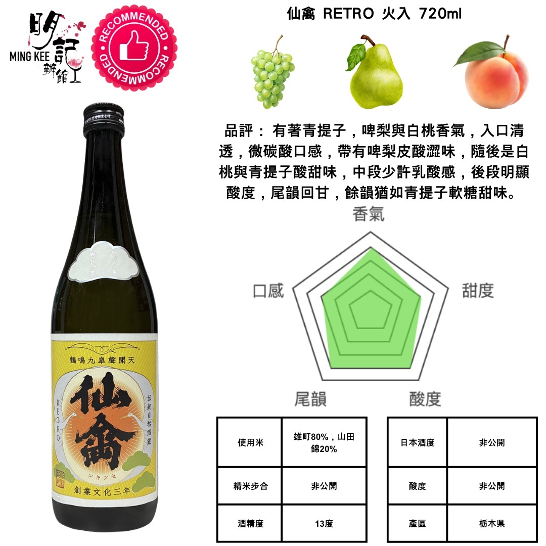 仙禽 RETRO 火入 720ml