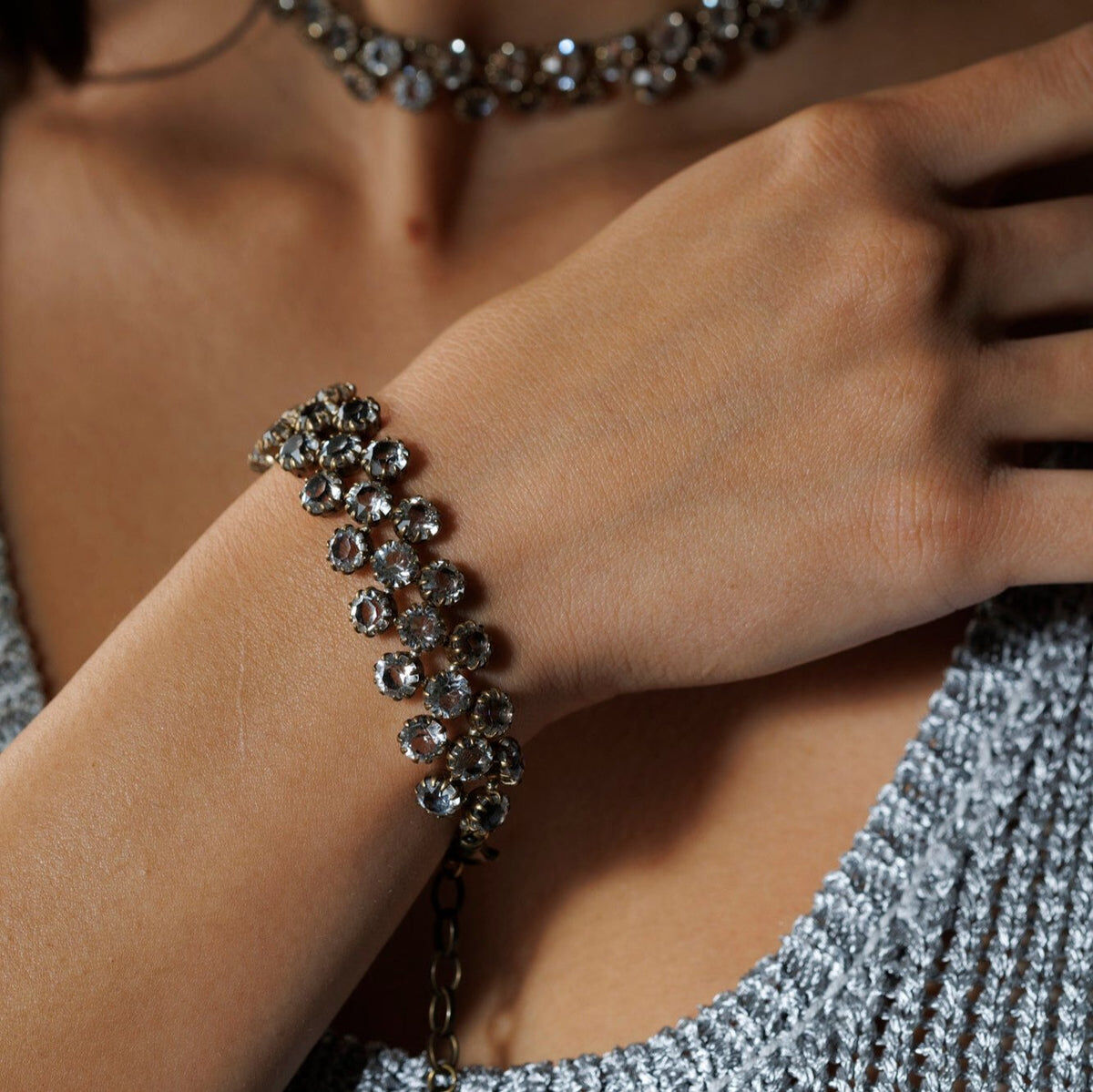 1TA0518-023 [TATABORELLO] MACRAMÉ 手鐲 水晶 (EU)