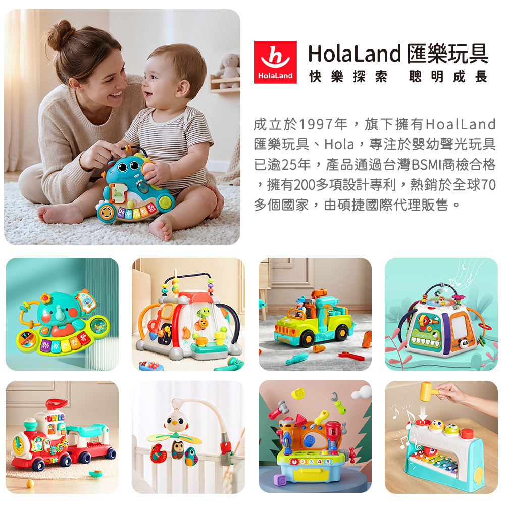 HolaLand匯樂玩具 台灣官網 恐龍忙碌電子琴 感統玩具