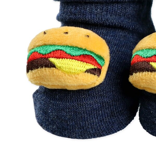 【Nishimatsuya】Newborn Crew Socks - Hamburger (7-9cm)