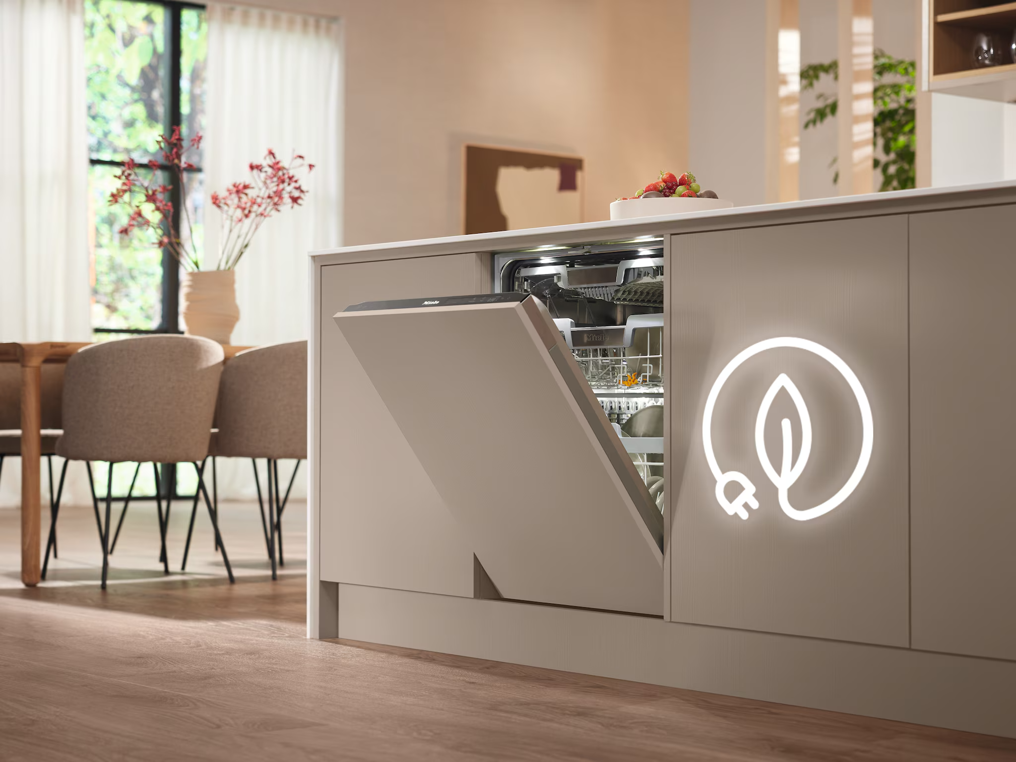 eco 節能效果卓越 , Miele 洗碗碟機不但清洗和烘乾效果出眾，且省電省水。