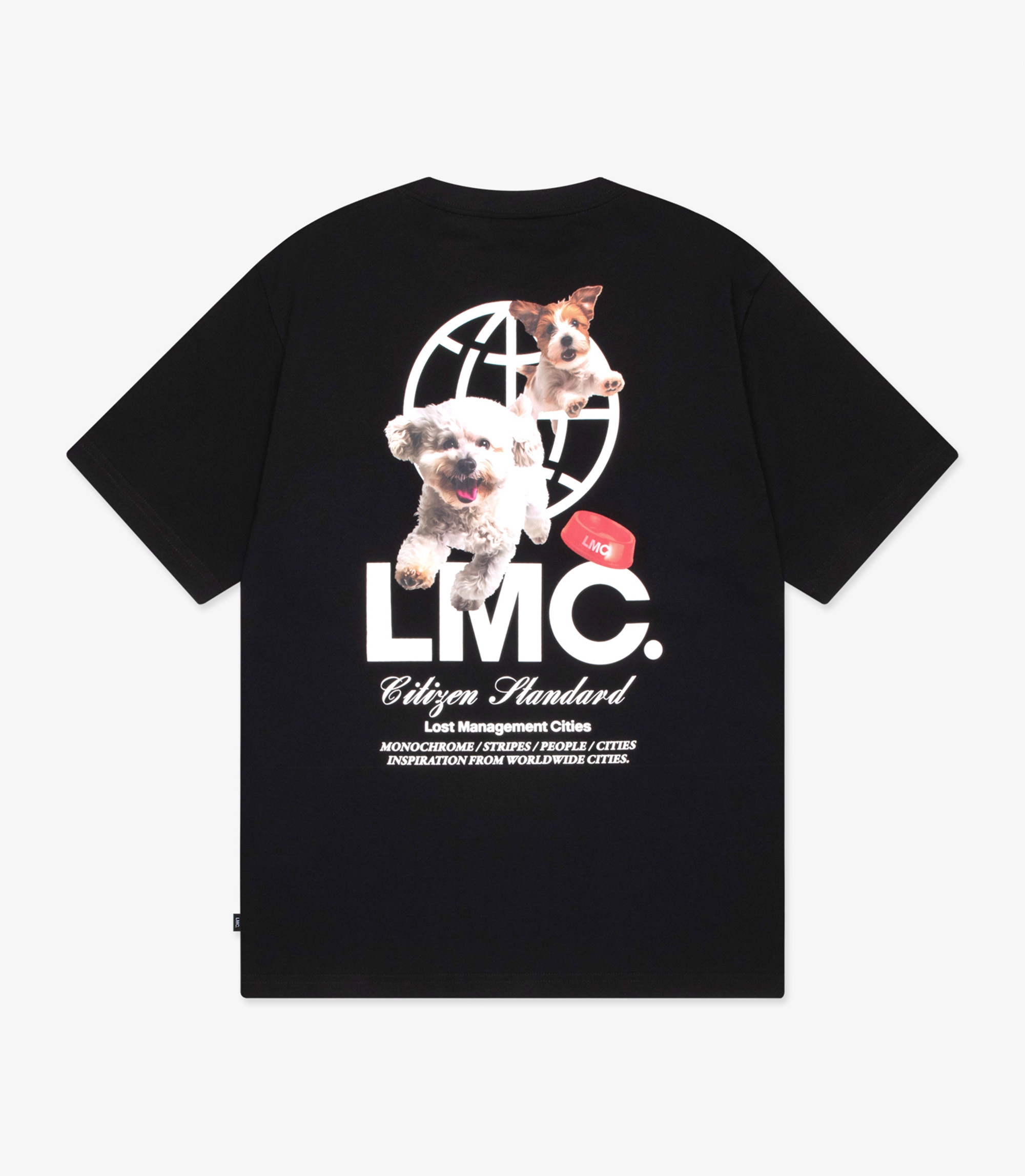 LMC 可愛狗狗印花T恤(黑色)
