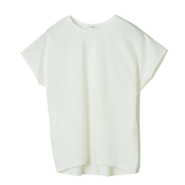 夏日純白後袖插肩法式袖T-shirt