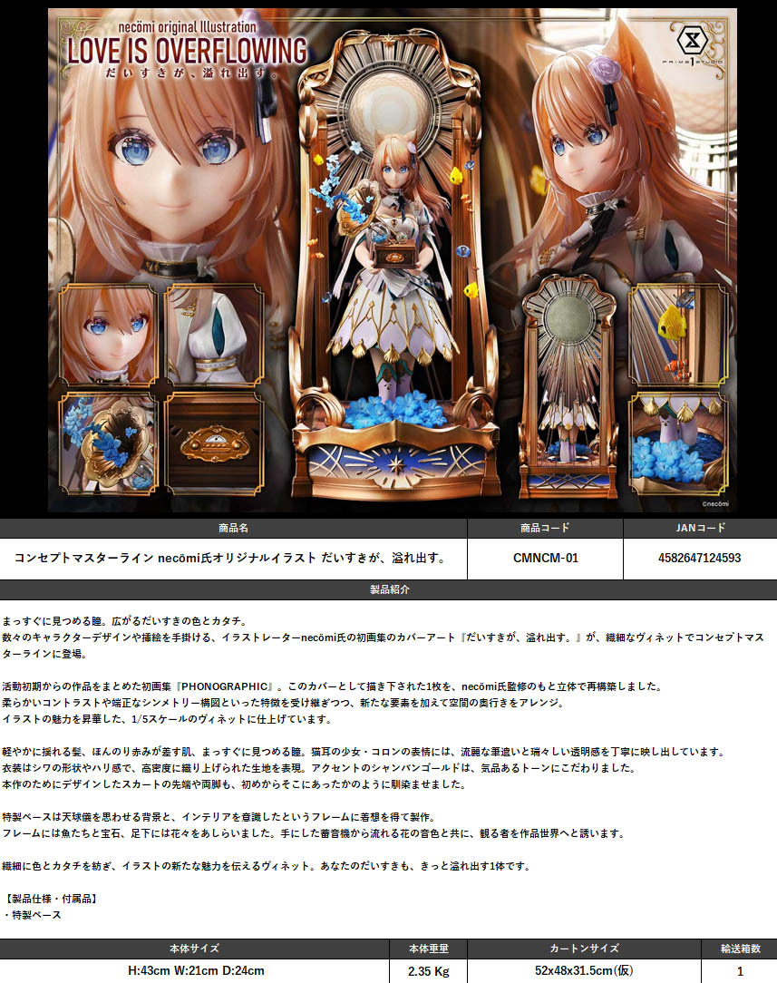 「ACG.GO」「預購」Prime 1 Studio necomi原畫插圖 Love Is Overflowing Scale Figure
