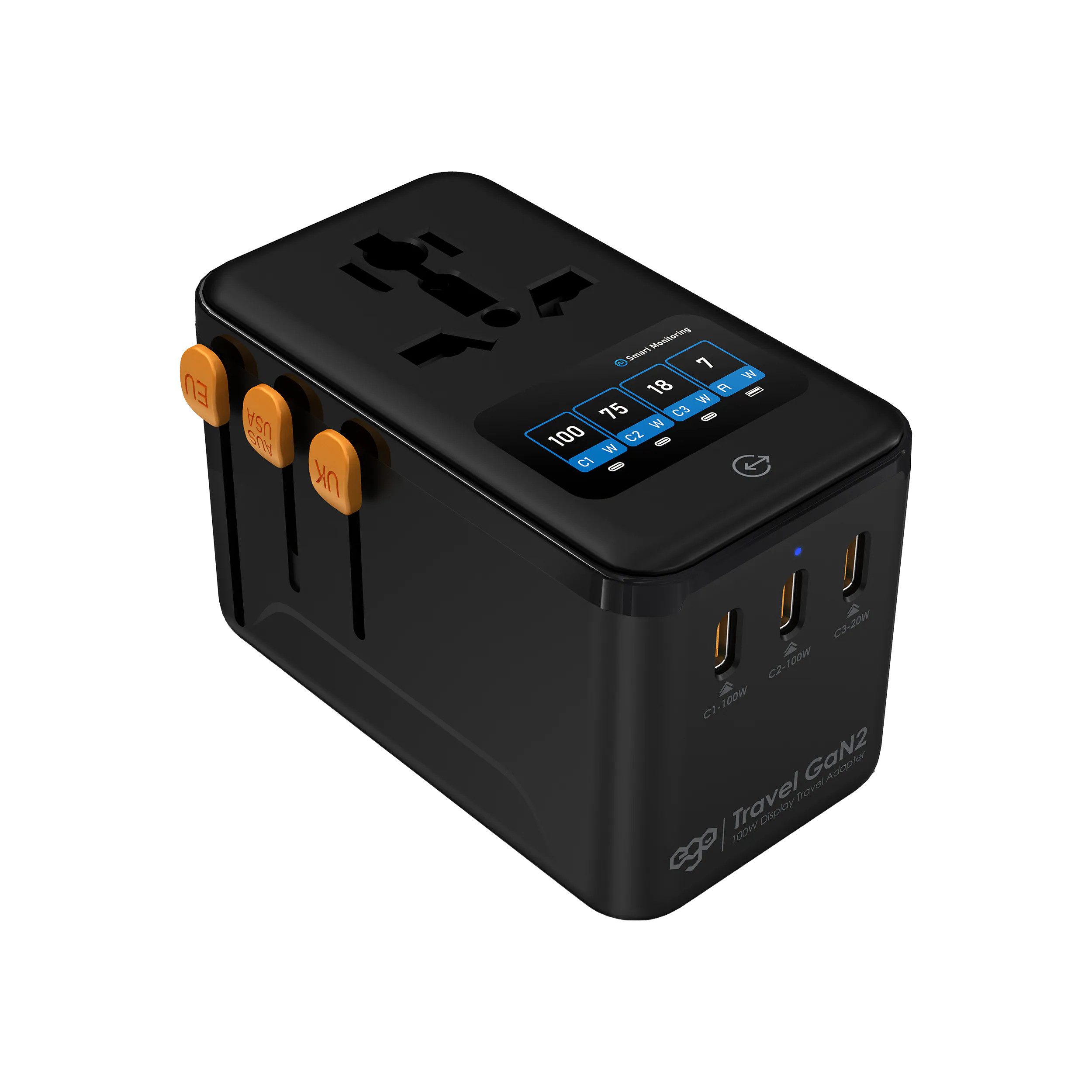 EGO 100W Travel GaN2 4USB 旅行轉換插頭｜多國通用・高速快充・一插多充
