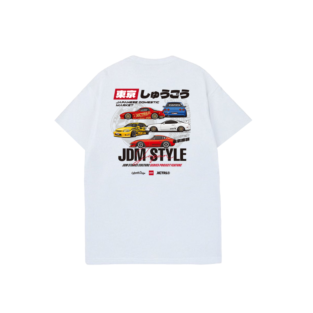 XCTRL x Gokuraku 極楽聯名JDM 東京大集合短T-白