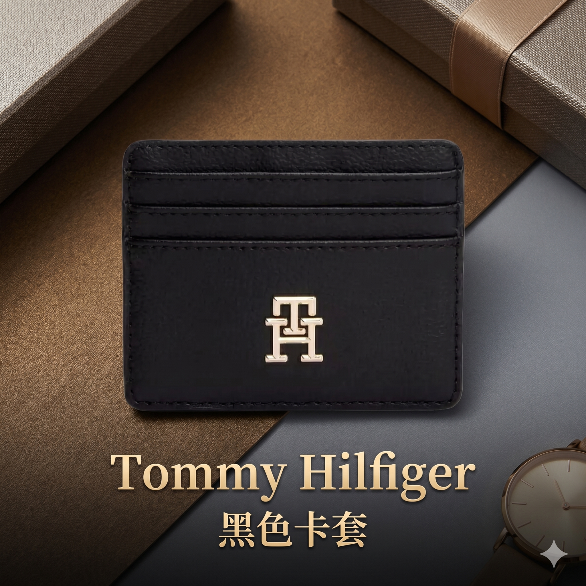 【預購】Tommy Hilfiger H051340 黑色卡套