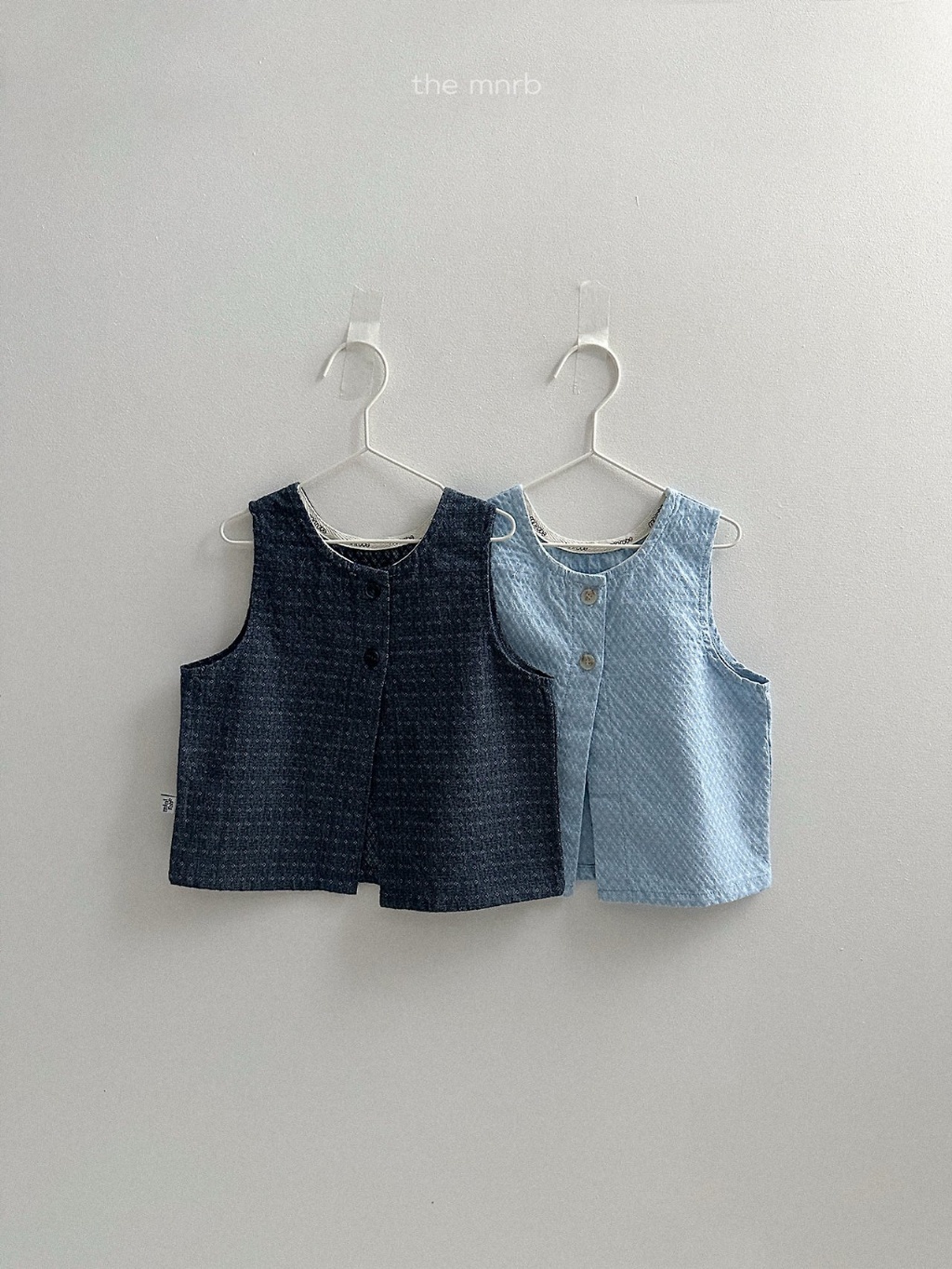 韓國🇰🇷Minirobe 菱格丹寧背心(S-XL)
